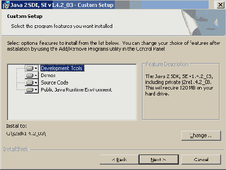  Java 2 SDK SE v1 4 2_03 Custom Setup