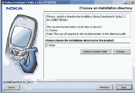 Окно Select the installation directory of your Sun IDE