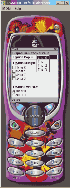 Типы группы элементов ChoiceGroup